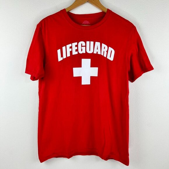 Ann Arbor Lifeguard Red Casual Crewneck Cotton T-Shirt Men's Size M - Picture 1 of 6